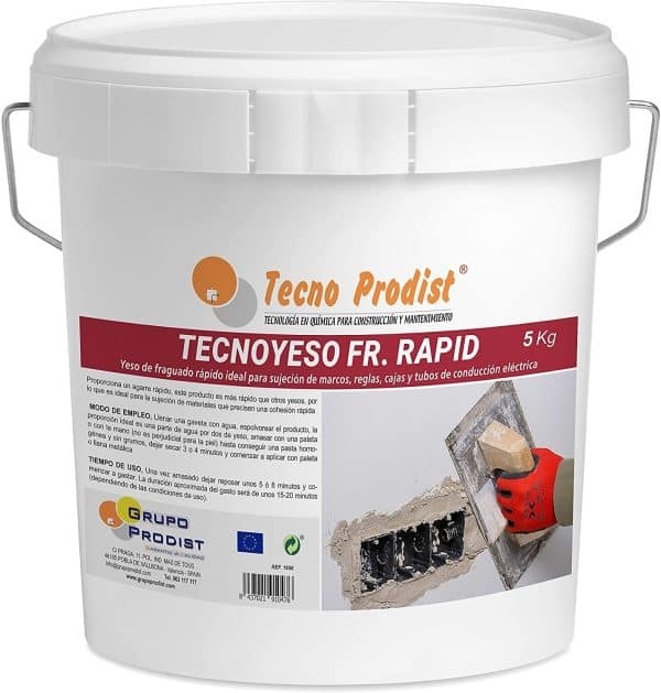 TECNO YESO RAPID de Tecno Prodist - Yeso de fraguado rápido - Para sujeción de marcos, reglas, cajas y tubos eléctricos