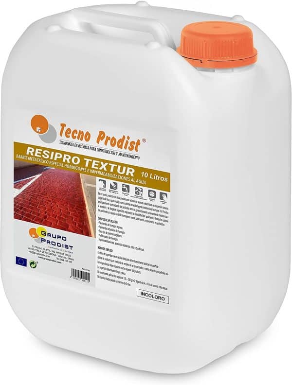 RESIPRO TEXTUR de Tecno Prodist - Barniz protector al agua para hormigón impreso, base de resinas de gran anclaje y resistencia