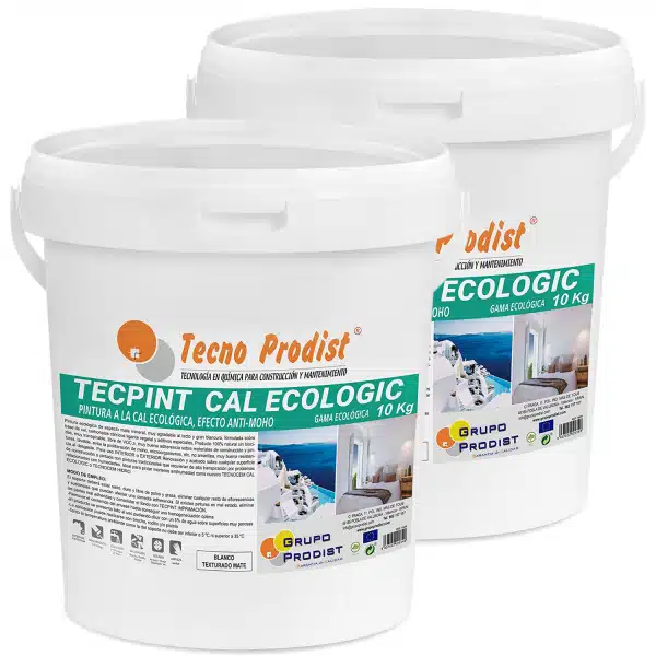 TECPINT CAL ECOLOGIC de Tecno Prodist - Pintura ecologica a la cal exterior e interior al agua,natural,transpirable,sin olor.