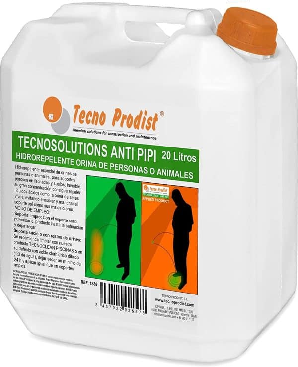 Tecnosolution Antipipi de Tecno Prodist - Hidrorepelente especial orines de personas y animales en fachadas y suelos.