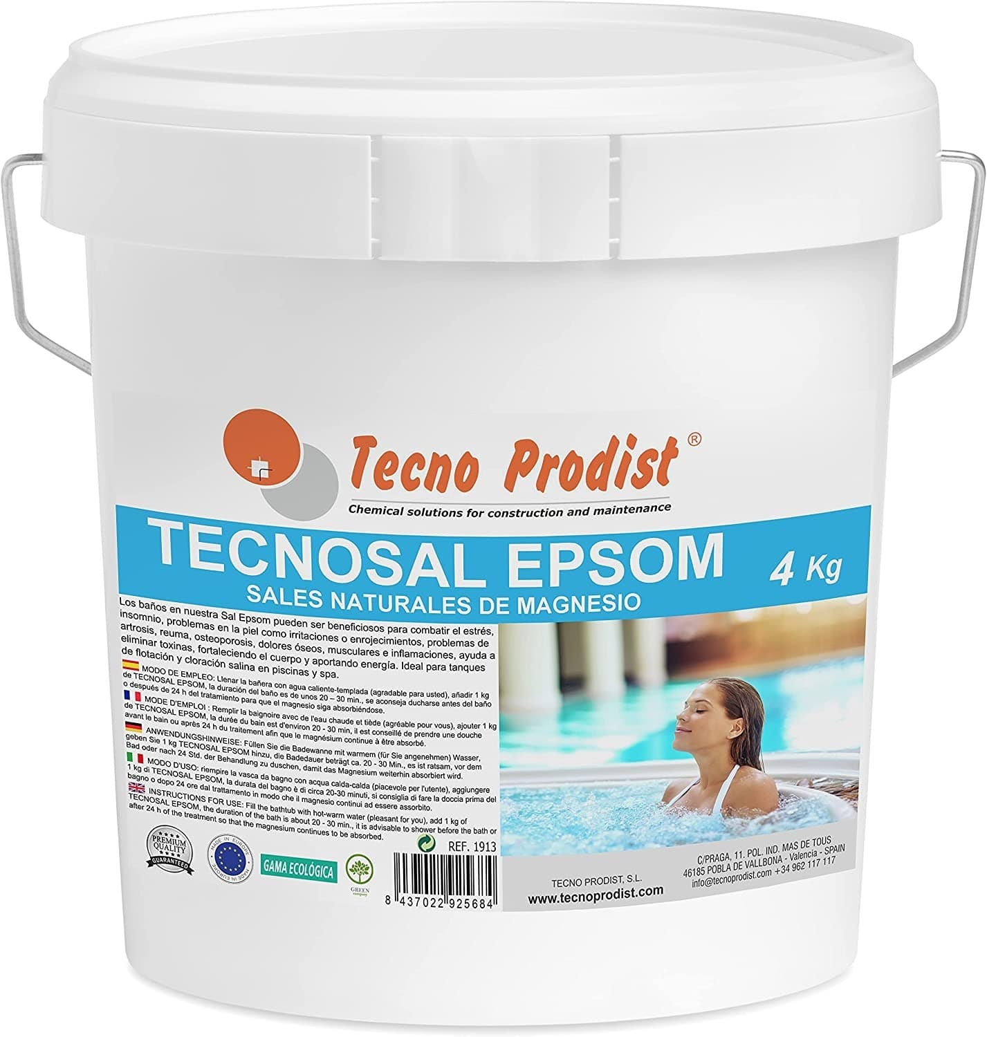 TECNOSAL EPSOM de Tecno Prodist - Sales de Epsom, Sulfato de magnesio, natural, flotación, sal baños inmersión, cloración salina