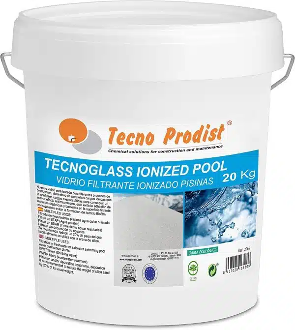 TECNO GLASS IONIZED POOL de Tecno Prodist, Vidrio filtrante ionizado, Piscinas, Depuradoras, cloracion salina, agua dulce-salada