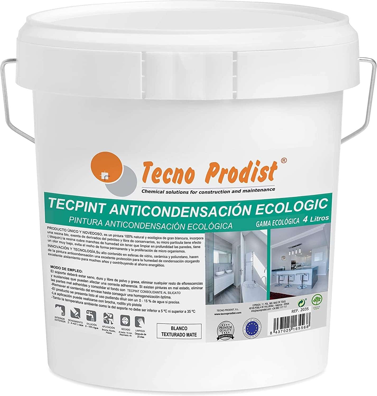 TECPINT ANTICONDENSACIÓN ECOLOGIC de Tecno Prodist - Pintura ecológica anti-condensación interior - exterior, Transpirable