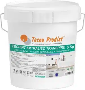 Pintura transpirable, ecológica, impermeable TECPINT EXTRALISO TRANSPIRE de Tecno Prodist - Pintura ecológica, transpirable, impermeable exterior e interior (Blanco)