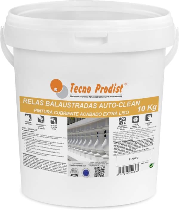 RELAS BALAUSTRADAS AUTOCLEAN de Tecno Prodist Pintura balustradas y celosías al agua, transpirable Autolimpiable con lluvia