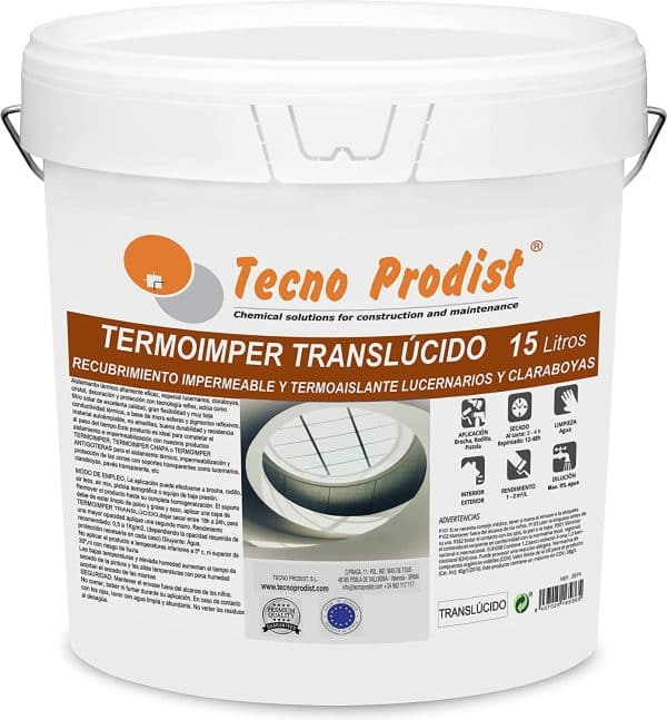 TERMOIMPER TRANSLÚCIDO - Tecno Prodist - Impermeabilizante traslúcido, elástico, aislante térmico, claraboyas, lucernarios